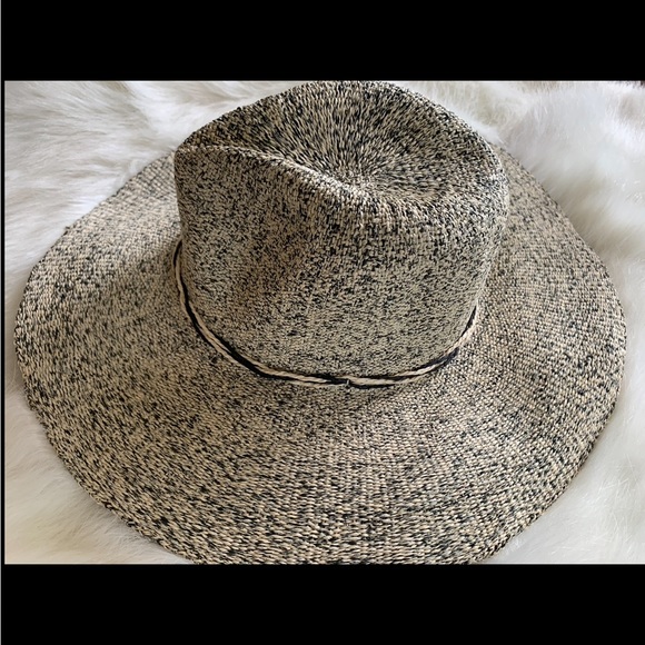 Unisex Solid Ribbon Cream&Black Straw Hat NWOT - Picture 4 of 8